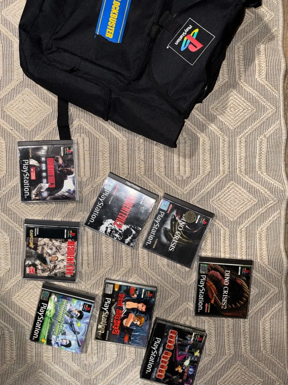 PlayStation 1 Console SCPH-7501 Region Free with 8 games & official PS Backpack